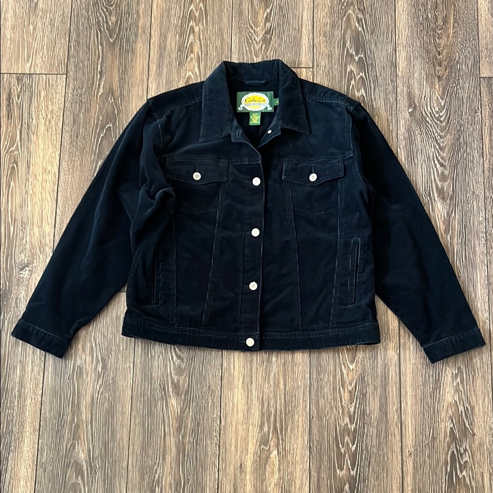 Cabela’s For Women Navy Blue Button Up Thick Jacket Size Medium